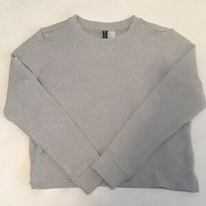H&M DIVIDED SPARKLY SILVER GRAY SWEATER